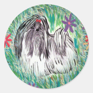 Sticker Rond Shih Tzu