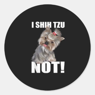 Sticker Rond Shih Tzu | Funny Dog i Shih Tzu