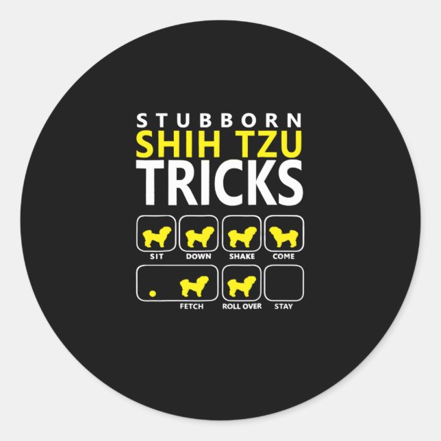 Sticker Rond Shih Tzu | Tzu Tzu Tzu Tasques (Devant)