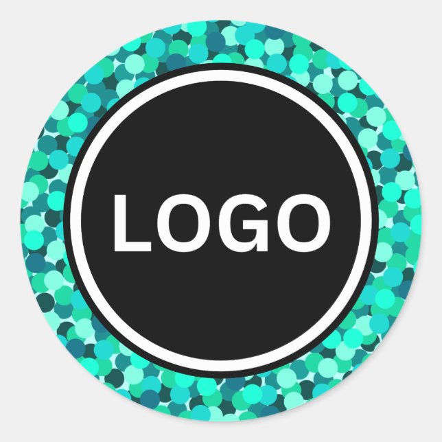 Sticker Rond Shimmering Abstrait Turquoise (Devant)