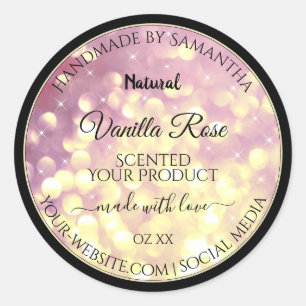 Sticker Rond Shimmery Purple Gold Parties scintillant Sparkle É