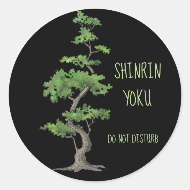 Sticker Rond Shinrin~Yoku Ne Dérangent Pas La Baignade Arbre (Devant)