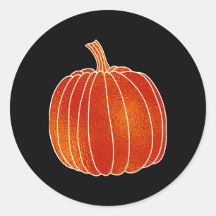Sticker Rond Shiny Orange Citrouille d'automne noir N'IMPORTE Q