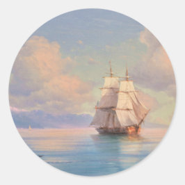 Sticker Rond Ship off the coast - Ivan Aivazovsky