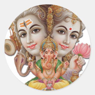 Sticker Rond Shiva et famille