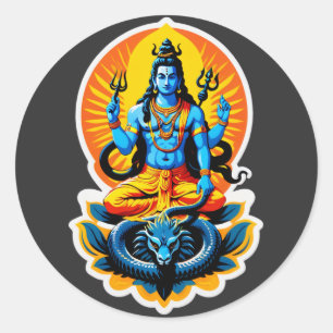 Sticker Rond Shiva : Seigneur de la Lumière, Crypte des Ombres
