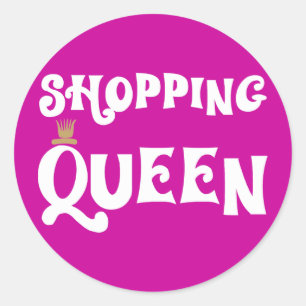 Sticker Rond shopping queen