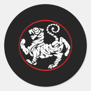 Sticker Rond Shotokan Karate Tiger Arts martiaux