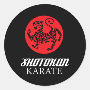 Sticker Rond Shotokan Karate Tiger Graphisme Arts Martiaux T sh