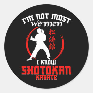 Sticker Rond Shotokan Tiger Femme Lady Praticioner Shotok