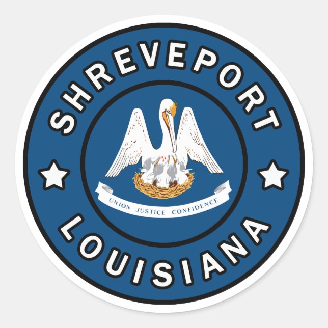 Sticker Rond Shreveport Louisiane (Devant)