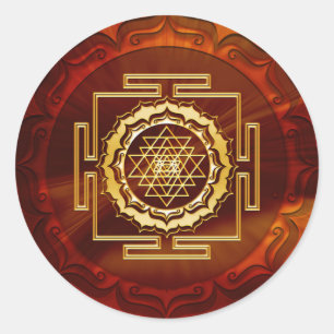 Sticker Rond Shri Yantra - Conducteur cosmique d'énergie