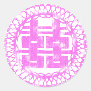 Sticker Rond Shuan Xi rose