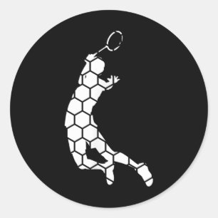 Sticker Rond Shutter Badminton Squash Joueur Badminton