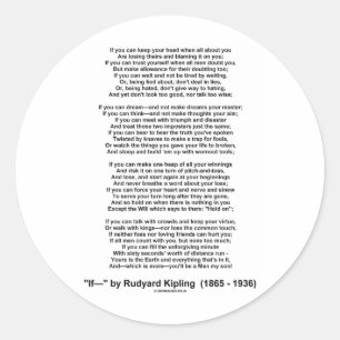 Sticker Rond Si poème par Rudyard Kipling (poème inspiré)