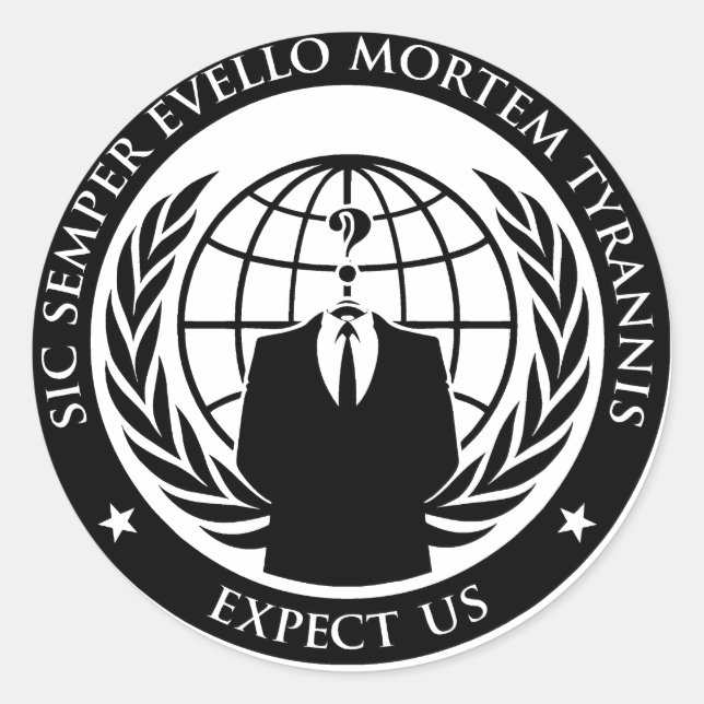 Sticker Rond Sic Semper Evello Mortem Tyrannis (Devant)