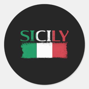 Sticker Rond Sicilia Sicile Italie Europe Vacances Voyage