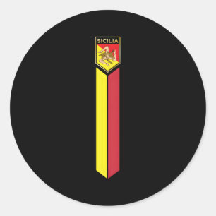 Sticker Rond Sicilienne Pride Sicilienne Drapeau Style Jersey