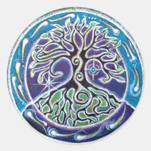 Sticker Rond Sicker mandala de l'arbre de vie