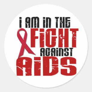 Sticker Rond SIDA VIH dans la lutte 1