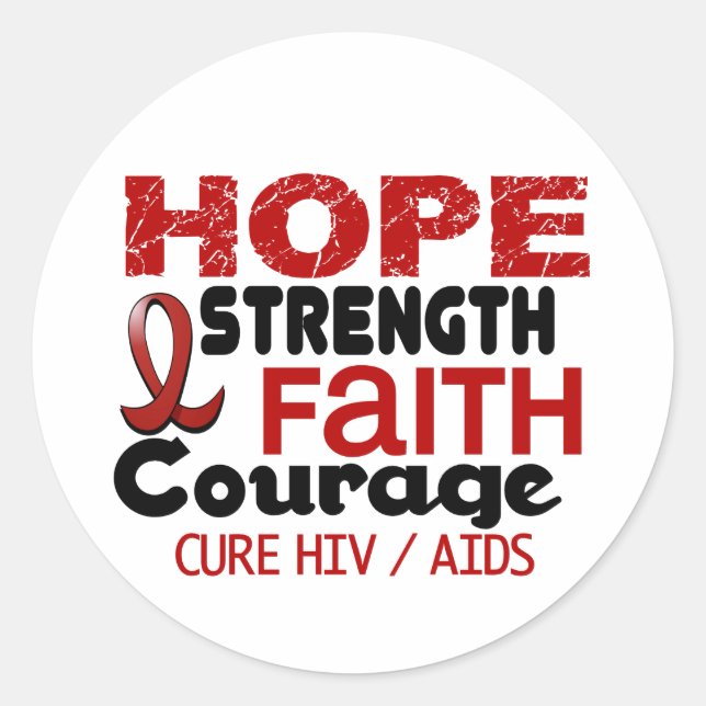 STICKER ROND SIDA VIH HOPE 3 (Devant)