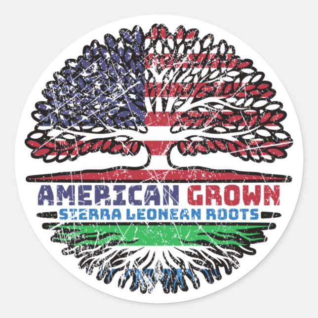Sticker Rond Sierra Leone Léone États-Unis États-Unis (Devant)