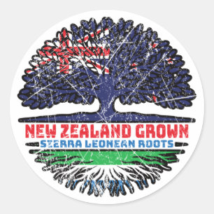 Sticker Rond Sierra Léone Nouvelle-Zélande Nouvelle-Zélande