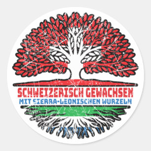 Sticker Rond Sierra Leone Sierra-leonisch Schweizer Schweiz
