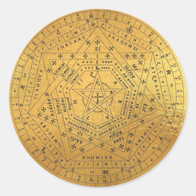 Sticker Rond Sigillum Dei Sceau de Dieu Angelic John Dee Diagra (Devant)
