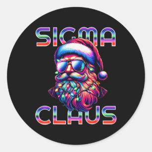 Sticker Rond Sigma Claus Drôle de Père Noël Noël Meme Adolescen