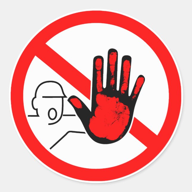 Sticker Rond sign stop passhand blood (Devant)