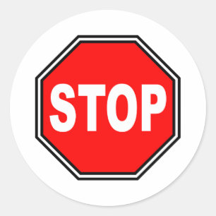 Sticker Rond Signal d'arrêt standard