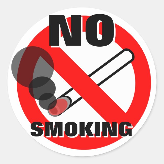 Sticker Rond Signal d'avertissement de non-fumeurs (Devant)