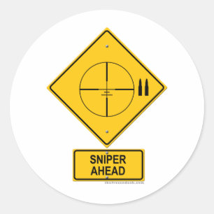 Sticker Rond Signal d'avertissement de sniper à l'avant (Crossh