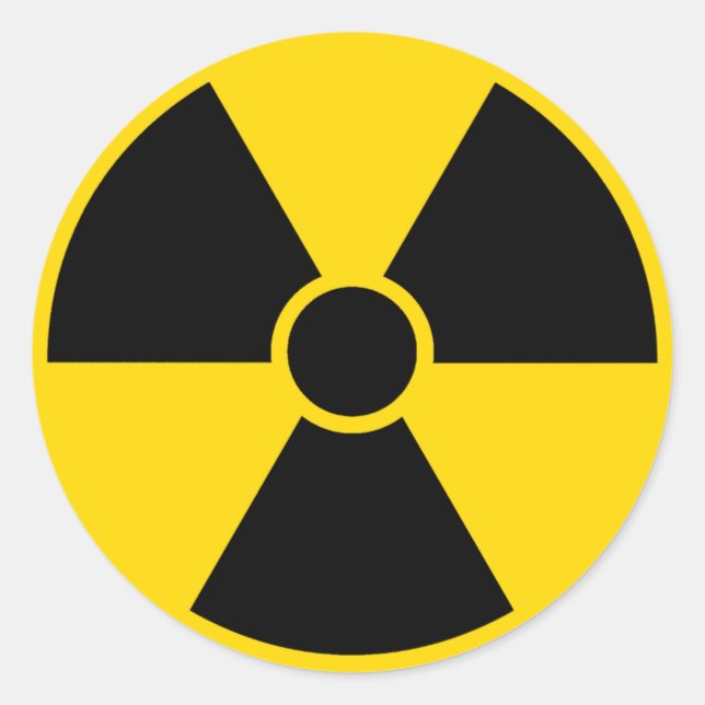 Sticker Rond Signal de danger de radiation (Devant)