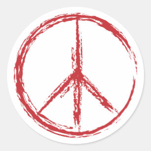 Sticker Rond Signal de paix créatif isolé rouge