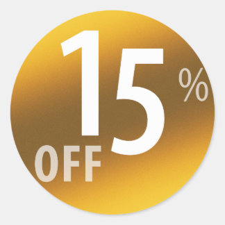 Sticker Rond Signal de vente puissant 15 % de réduction | Or