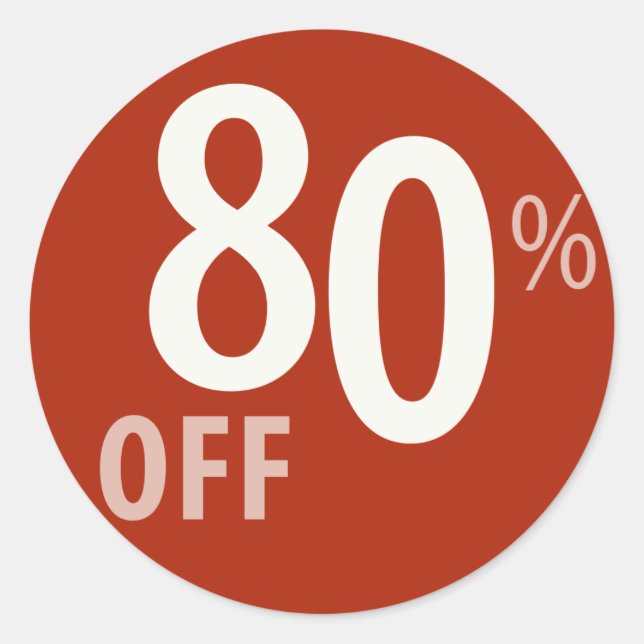 Sticker Rond Signal de vente puissant 80 % de réduction - Stick (Devant)