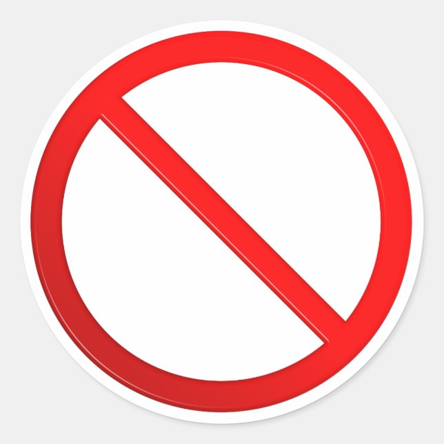 Sticker Rond Signal non autorisé (Devant)