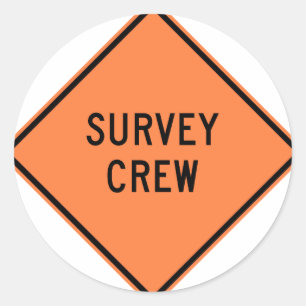 Sticker Rond Signal routier de l'équipe de sondage