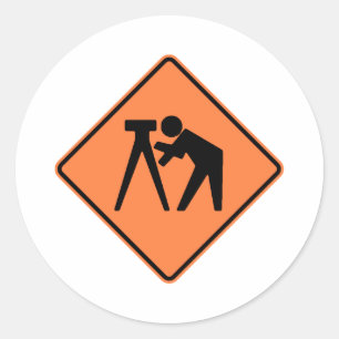Sticker Rond Signal routier de l'équipe de sondage