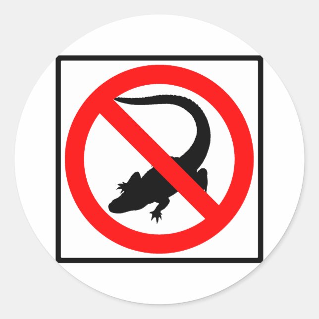 Sticker Rond Signal routier sans alligators (Devant)
