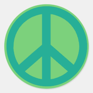Sticker Rond Signalisation de la paix verte Turquoise