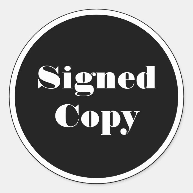 Sticker Rond Signature du livre d'auteur de copie signée (Devant)