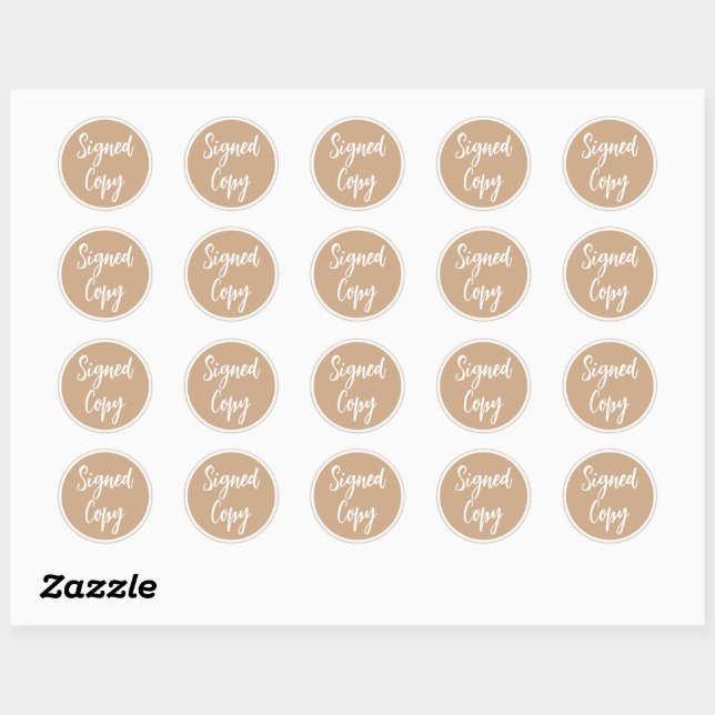 Sticker Rond Signature du livre d'auteur de copie signée (Feuille)