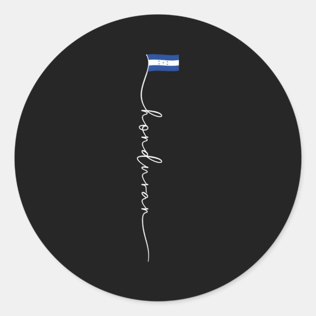 Sticker Rond Signature hondurienne Drapeau hondurien (Devant)