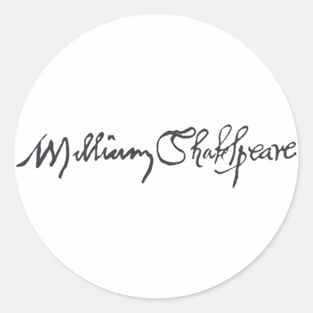 Sticker Rond Signature William Shakespeare (Devant)