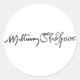 Sticker Rond Signature William Shakespeare