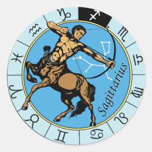 Sticker Rond signe astrologique du zodiaque sagittarien