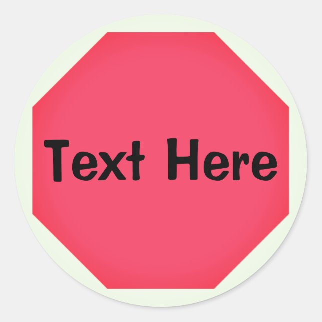 Sticker Rond SIGNE D'ARRÊT Personnalisé Emoji (Devant)